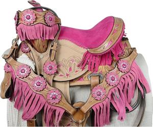 M S Exports OEM/ODM Selle de cheval en cuir véritable durable de style occidental, fabrication directe d'usine, couvertures de cheval d'endurance, arbre en bois, acier inoxydable - Product Image 2