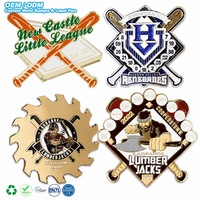 Badge de baseball personnalisé OEM en émail, épingle de revers sportive en alliage de zinc avec logo, nom de mascotte pour collection de l'équipe de jeunes de Cooperstown, cadeau