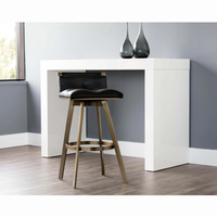 Tabouret de bar en cuir, siège pivotant, design souple, moderne,