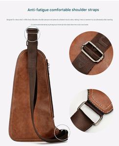 Sac bandoulière de luxe authentique en cuir antivol, grande capacité, marron clair, sac de poitrine sport, vente chaude - Product Image 5