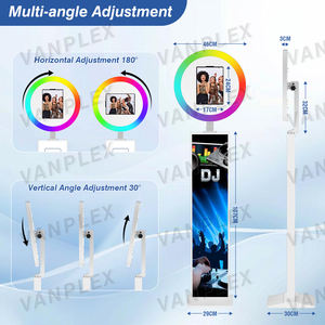 Photomaton iPad tout-en-un pour événements, structure métallique, anneau lumineux multicolore, flight case, garantie 2 ans, retour sur investissement maximal pour la <span class=keywords><strong>location</strong></span> - Product Image 2