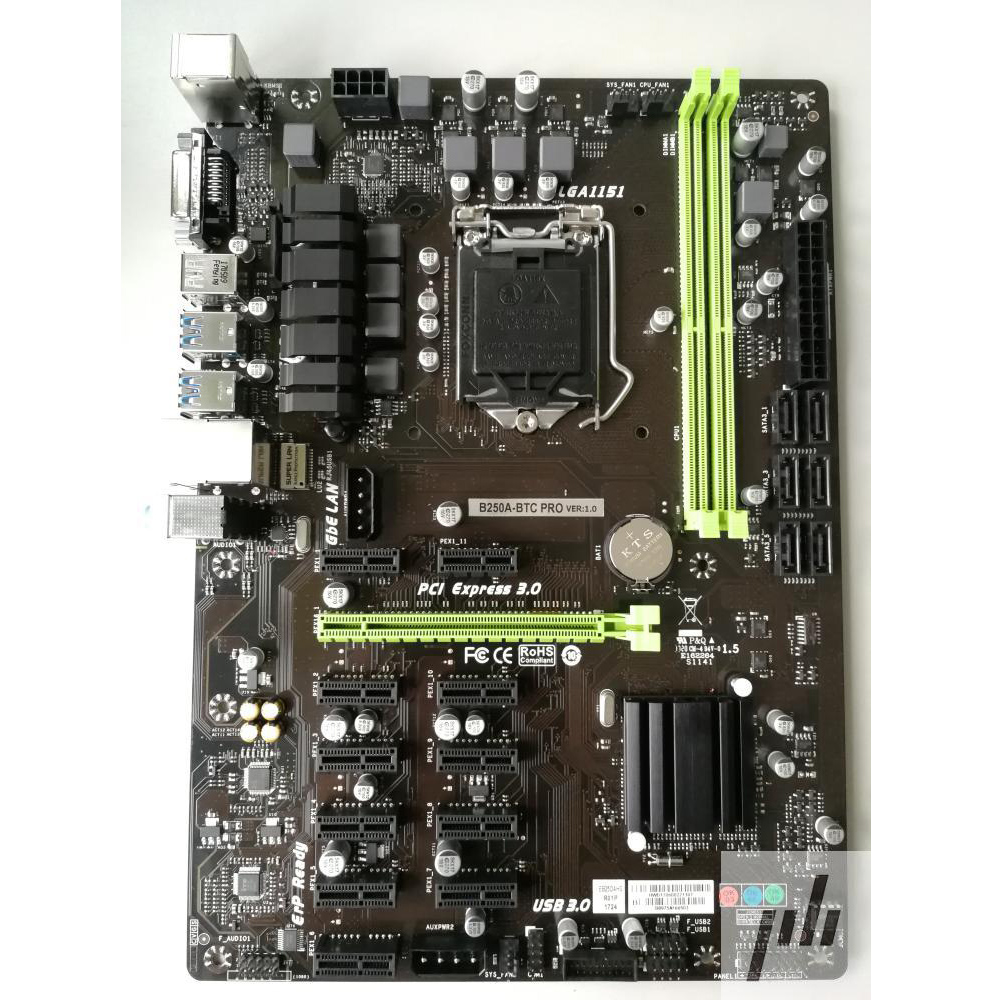 Б/у BIOSTAR TB250-BTC PRO 12 карт LGA 1151 DDR4 12PCIE поддержка 12 видеокарта TB250 BTC USB 3,0