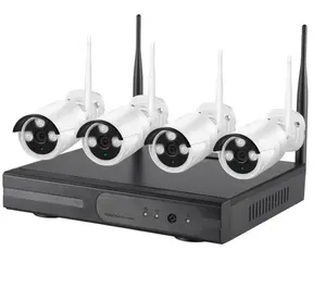 3MP 4CH无线闭路电视安全摄像机系统远程Eseecloud应用夜视监视器Wifi NVR套件IP摄像机NVR组合设置套件