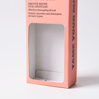 Elegante caja de embalaje personalizada con ventanas Cajas de embalaje de papel rosa ecológicas