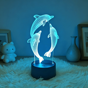 Bedroom Small LED Lamp Holder Night Light Battery Eco-friendly CE Modern 3D Acrylic LED Cordless Sleep Lamp for Kids - Product Image 2