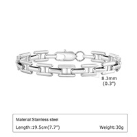 Bracelet Novirassine pour homme, tendance punk, en acier inoxydable, chaîne épaisse à maillons carrés, chaîne fine, cadeau fait main
