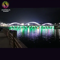 Fontaine d'eau magique colorée extérieure personnalisable avec rideau d'eau numérique décoratif pour pont de rivière