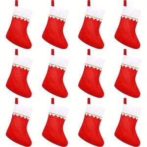Large Red Non-Woven Christmas Stocking <b>Gift</b> Bag for Holiday Party, 2025 Christmas Decoration Bulk Supplies - Product Image 2