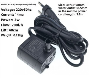 <span class=keywords><strong>Pompe</strong></span> à <span class=keywords><strong>eau</strong></span> AT-1020, <span class=keywords><strong>fontaine</strong></span> de bureau <span class=keywords><strong>miniature</strong></span>, <span class=keywords><strong>pompe</strong></span> submersible <span class=keywords><strong>pour</strong></span> aquarium avec câble de 180 cm - Product Image 6