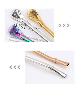 Pajita de acero inoxidable 304 personalizada para Yerba Mate, filtro de metal reutilizable, tamiz de pajita, Bombilla dorada, Pajita de calabaza de <span class=keywords><strong>alpaca</strong></span> mate - Product Image 5