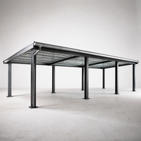 Abri de stationnement pour 3 voitures avec gouttière, abri de garage en acier galvanisé, auvent pour maison, villa, usage commercial
