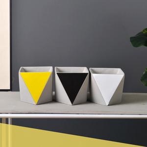 Macetas de cilindro geométricas rústicas de interior creativas maceta de cemento de interior colorida para plantas y flores - Product Image 4