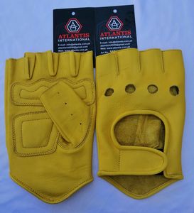 Guantes de Ciclismo de medio dedo, de cuero, de la mejor calidad, sin dedos - Product Image 5