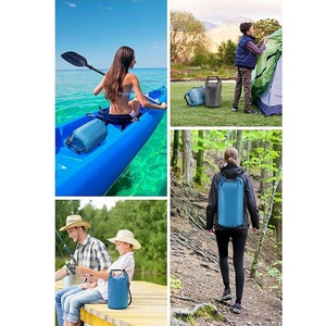 Translucent Lightweight Dry <b>Bag</b> See Through Roll Top Waterproof Sack Adjustable Backpack Strap Kayaking Camping Hiking Fishing - Product Image 5