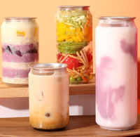 Pot de 330ml, 500ml, 650ml, produit en usine, épais, sans BPA, bouteille transparente, hermétiques, pour le lait, le thé, le jus