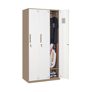 Casier à vêtements en acier à 3 portes avec serrure à clé, prix d'usine pour les auberges de jeunesse - Product Image 1