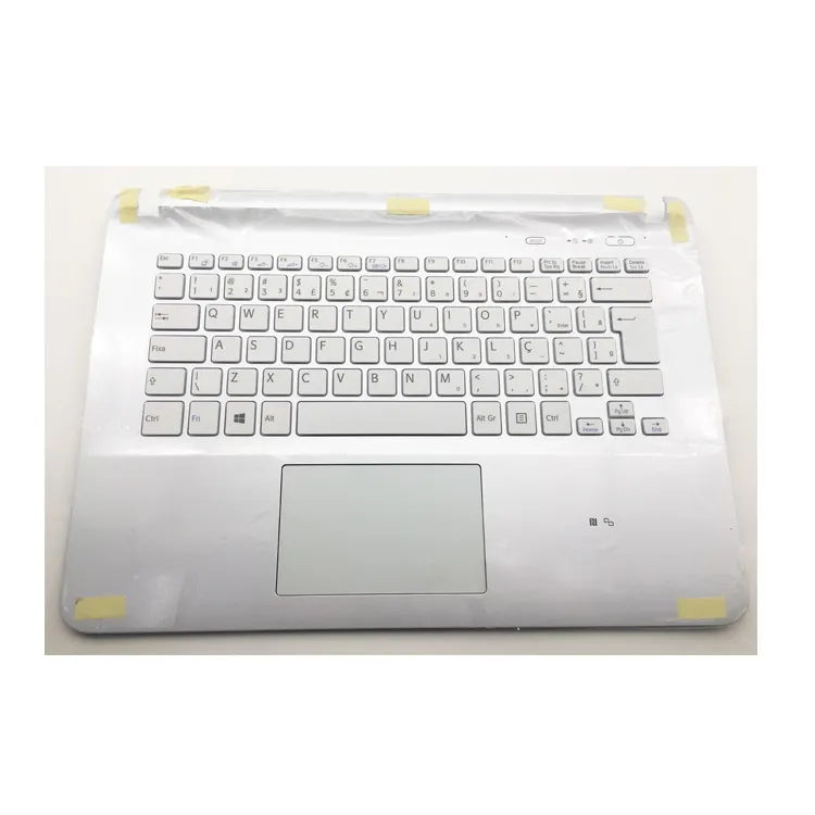 HK-HHT keyboard laptop baru untuk Sony SVF142 BR keyboard putih dengan casing atas