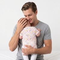 Baby-Strampler Neugeborenen-Einteiler Baumwoll-Jumpsuit mit Knopfverschluss Kariertes Blumenmuster Niedliche Babykleidung Großhandel