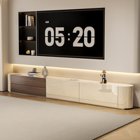 Meuble TV et table basse combinés, style moderne et simple, meuble de rangement pour salon, panneau en mélamine