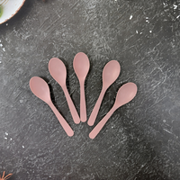 Petits couverts écologiques en CPLA (couteau/fourchette/cuillère/spork) pour pâtisserie/gâteau, options de couleur personnalisées et impression de logo, DIN/BPI/OK