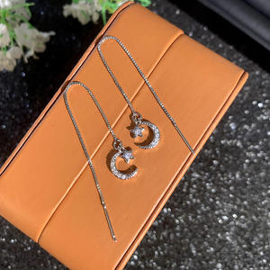 Stella Luna – boucles d'oreilles étoile et lune en argent 925 pour femmes, bijoux romantiques à porter au quotidien, ton or blanc - Product Image 5