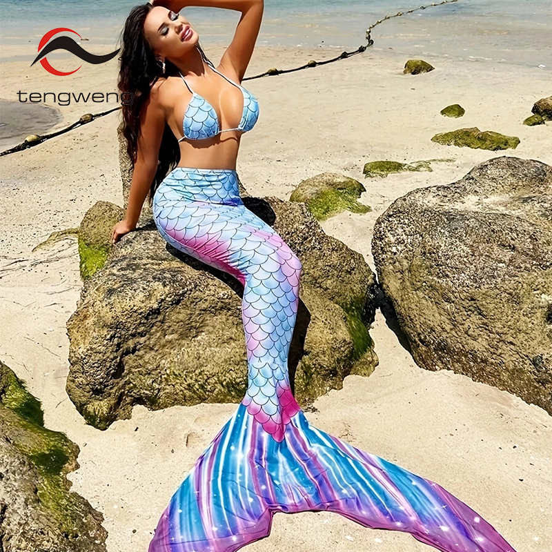 TW Wholesale Women Bathing Suit Mermaid Tail Bikini Swimwear Sexy Three  Piece Bikini Set