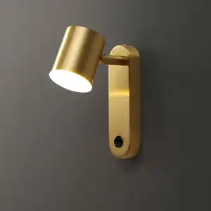 Zhong Shan 3W oro encendido apagado interruptor mesita de noche luces Led lámparas modernas lámpara de pared interior con dormitorio Hotel iluminación luz de lectura