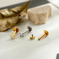 Perhiasan tindik telinga labret titanium hypoallergenic ASTM F136 G23 dengan ulir dalam, grosir