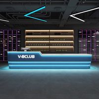 Bureau de réception en bois industriel personnalisé pour cybercafé, salle de sport, bar, club commercial, salon