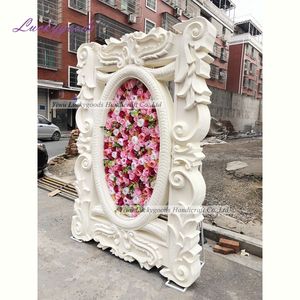 LFB1079 인공 꽃 벽 사용자 정의 3D 롤러 커튼 패브릭 배경 웨딩 장식 실크 장미 인공 꽃 벽 - Product Image 2