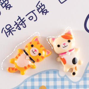 CHENXI Kawaii Cat Cabochon de Resina Plástica Ecológica con Reverso Plano, Adornos para Teléfono, Horquillas, Llaveros, Decoración, 5 Colores, Accesorio para Manualidades DIY - Product Image 4