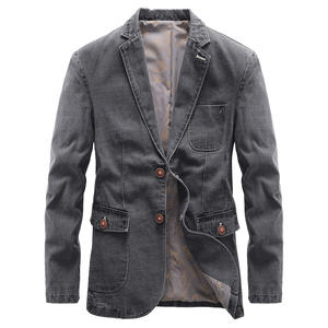 Servizio OEM, Vendita all'Ingrosso, Nuova Tendenza Giacca Casual da Uomo, Blazer Slim Fit, Giacca in <span class=keywords><strong>Denim</strong></span>, Taglie Fino a 4XL - Product Image 6
