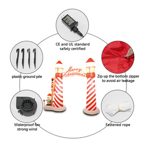 Père Noël gonflable transfrontalier qui grimpe sur un <span class=keywords><strong>phare</strong></span> avec des lutins lumineux, décore les cours, les porches et les arches - Product Image 5