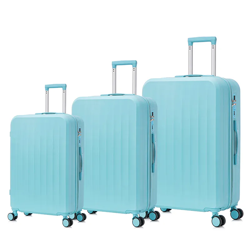 Les grands ABS bleus continuent des bagages de chariot de sacs de voyage de valises