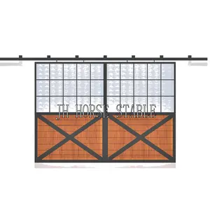 Großhandel partition scheune tür-Bauen Einfach Installieren Glatt Haltbar Neue Pferd Scheune Partitionen Fenster Schiebetüren Ende Tür