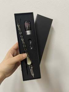 Lot de 3 stylos plongeurs en verre dichroïque fait main « Nuit étoilée » pour les papeteries, écriture fluide - Product Image 3