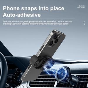 Nouveau support de téléphone à clip dorsal double anneau pour trois doigts, rotation à 360°, anti-stress, clic mécanique, support stable horizontal/vertical - Product Image 3