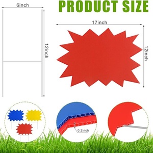 Panneaux de jardin extérieurs imperméables personnalisés avec impression sur panneau PP, avec piquet, épaisseur personnalisée, formes variées - Product Image 2