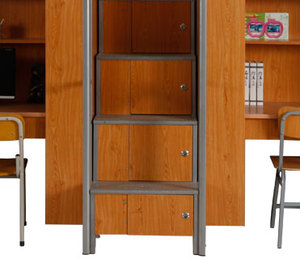 Lit superposé en métal à double étage à prix avantageux pour étudiants, lit superposé robuste et stable avec bureau et armoire, lit pour 2 adultes et un enfant - Product Image 5