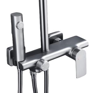 Grifo de baño oculto de latón blanco crema minimalista, válvula de cerámica presurizada fría y caliente de un solo Mango para hoteles y <span class=keywords><strong>apartamentos</strong></span> - Product Image 1