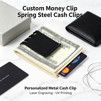 Penjepit Uang Custom dari Baja Pegas dengan Logo Perusahaan yang Dicetak, Personalisasi OEM, Dompet Eksekutif, Penjepit Uang Logam, Kerajinan Logam, Hadiah