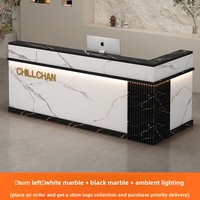 Comptoir d'accueil en cuir QT-218X pour salon de beauté, magasin de vêtements, salon de thé - Petit comptoir d'angle Modèle 007