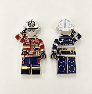 Moneda Conmemorativa Personalizada Estilo LEGO de Bombero, Moneda Coleccionable 3D de Nueva York con Esmalte Suave, Moneda de Saludo al Bombero - Product Image 6