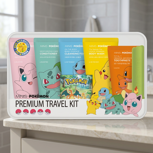 Kit de toilette de voyage pour enfants LG Pokémon, en plastique, brosse à dents coréenne, dentifrice, shampoing, gel douche, kit d'hygiène portable, anime, vente en gros - Product Image 3