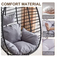 Chaise suspendue de patio en vente chaude avec support, chaise pliante en osier, résistante aux UV, chaise en rotin en forme d'œuf en acier