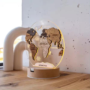 Regalo personalizado de <span class=keywords><strong>mapa</strong></span> del <span class=keywords><strong>mundo</strong></span> de madera para viajeros globales Decoración creativa de luz nocturna <span class=keywords><strong>3D</strong></span> de madera - Product Image 4