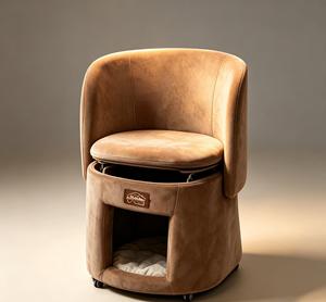 Custom Logo <b>Folding</b> Pet Sleeping <b>Bed</b> Chair Cat Cave <b>Bed</b> with Rollers Metal Frame for Small Dogs - Product Image 1