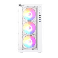 PC durumda M-ATX orta kule temperli cam beyaz renk yatay oyun bilgisayarı vaka
