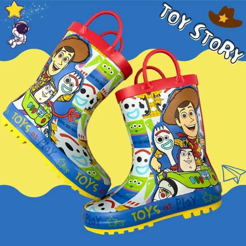 Scarpe da acqua simpatico cartone animato bambini stivali impermeabili per la caviglia stivali di gomma stivali da pioggia per gli uomini
