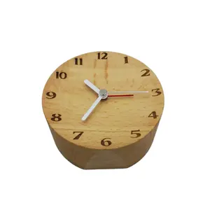 มืออาชีพมือพลิกไม้สำนักงานตั้งโต๊ะนาฬิกาปลุกไม้ไผ่